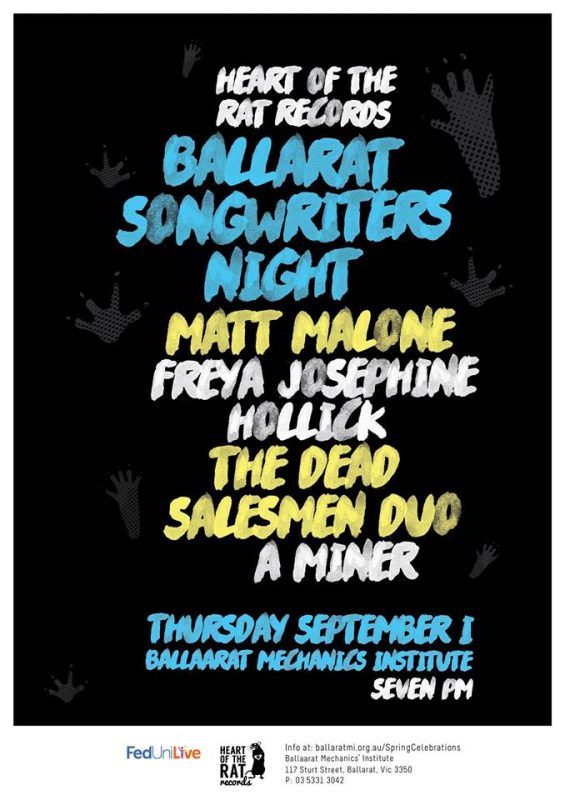 Ballarat Songwriters Night at BMI poster