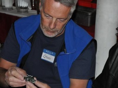 Inspecting an interesting mineral specimen