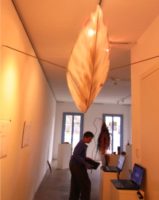 Electronic sound with sculpture overhead