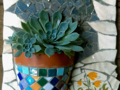 Mosaic Workshop - Make your own Mosaic Terracotta Pot Garden Wall Hanger at ClayMotion Ballarat Victoria