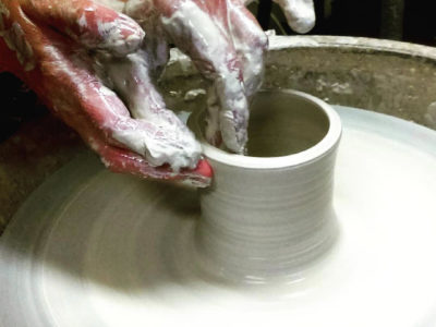 Pottery wheel-throwing workshop at Claymotion ,Ballarat, Victoria