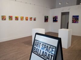 Interior of Art Space Ballarat with exhibition