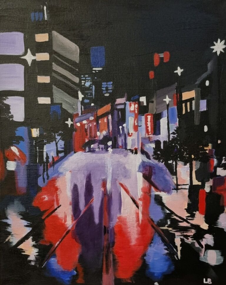 12-year-old Lia’s acrylic painting, Reflections of light.