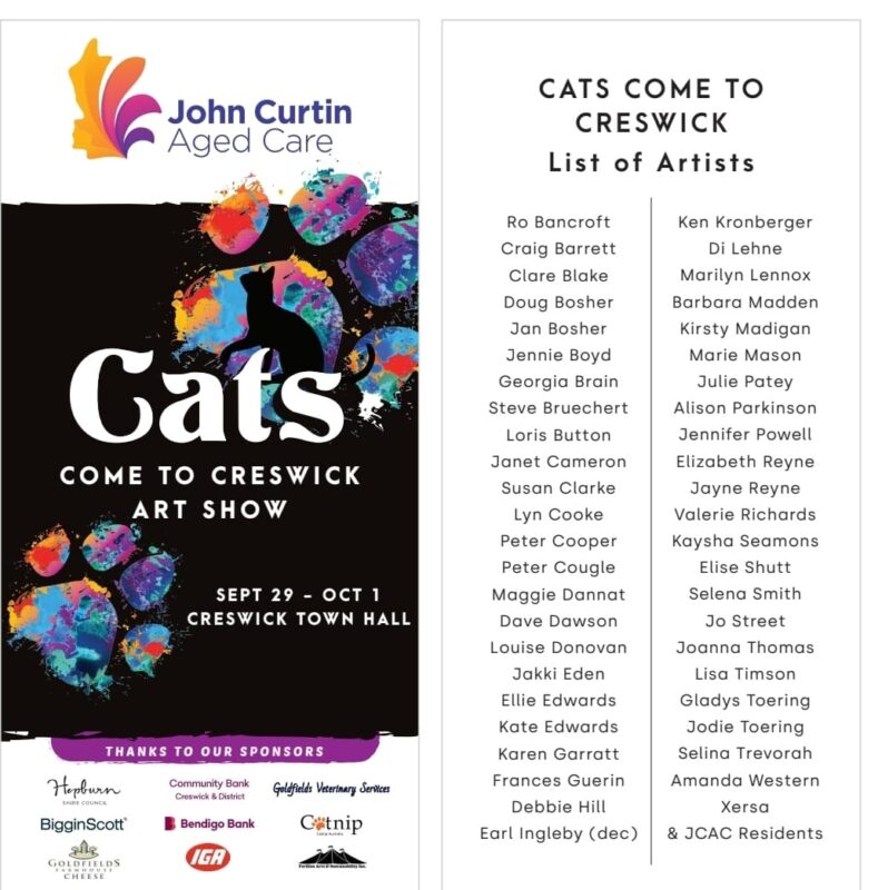 Artists Cats Come to Creswick