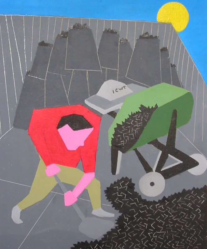 Representation of myself, thinking of sunnier times, working in the local coal yard.